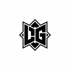 LG monogram logo with square rotate style outline