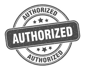 authorized stamp. authorized label. round grunge sign