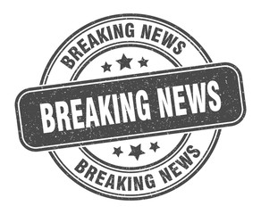 breaking news stamp. breaking news label. round grunge sign
