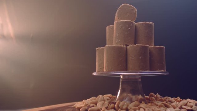 A traditional Brazilian sweet called pa&ccedil;oca. Made from peanuts