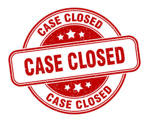 case closed stamp. case closed round grunge sign. label