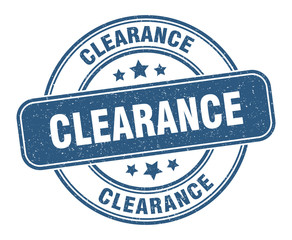 clearance stamp. clearance label. round grunge sign