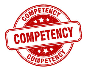 competency stamp. competency round grunge sign. label