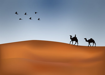 Caravan with camels on the desert with mountains on background. Vector illustration design. Designed by alfaysal3600@gmail.com
#alfaysal360 #illustration #banglarfreelancer #landscape