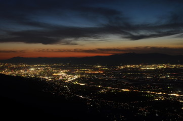 筑後平野の夜景