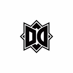 OD monogram logo with square rotate style outline