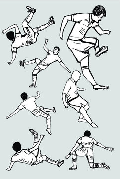 Soccer player sketch Print embroidery graphic design vector art