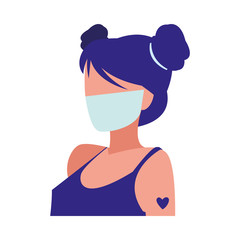 City woman wearing face mask