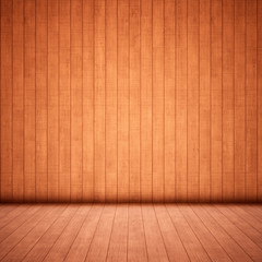 Concept or conceptual vintage or grungy brown background of natural wood or wooden old texture floor and wall as a retro pattern layout. A 3d illustration metaphor to time, material, emptiness,  age 