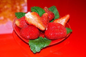strawberries on a plate