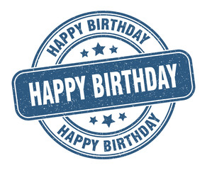 Fototapeta premium happy birthday stamp. happy birthday label. round grunge sign