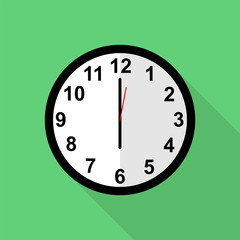Classic clock icon, 6 o'clock