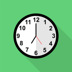 Classic clock icon, 7 o'clock