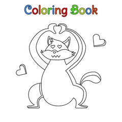 coloring book kid cat falling in love