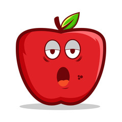 cute apple cartoon characters vector