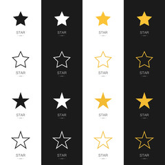 A big set of star logos. Collection. Modern style. vector illustration.