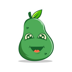 cute emoticon pear character illustration