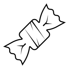 Wrapped candy line icon vector