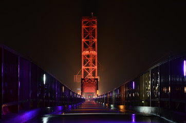 大川昇開橋の夜景