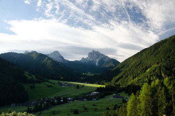 landscapes of the trentino dolomites in val fiscalina and val pusteria