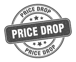 price drop stamp. price drop label. round grunge sign