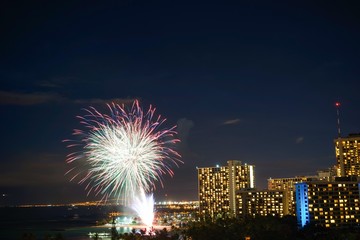 fireworks over the city