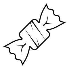 Wrapped candy line icon vector