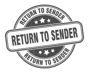 return to sender stamp. return to sender round grunge sign. label