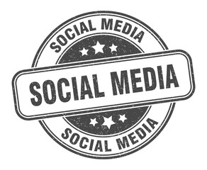 social media stamp. social media round grunge sign. label