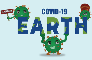 Coronavirus effect on the whole earth which name is COVID-19. Illustration Design for trending news. Designed by alfaysal3600@gamil.com.