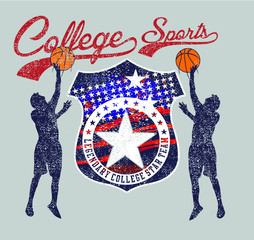 New York Brooklyn College Athletic sports Print embroidery graphic design vector art