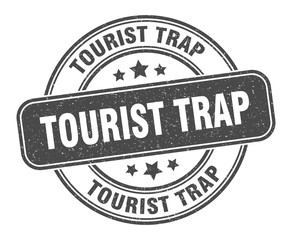 tourist trap stamp. tourist trap label. round grunge sign