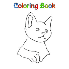coloring book kid half body cat