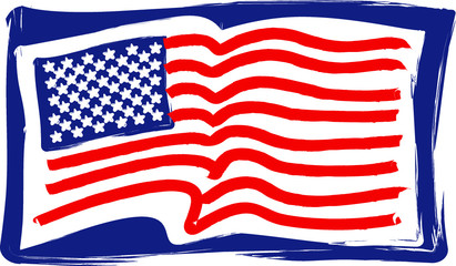 American Flag Print embroidery graphic design vector art