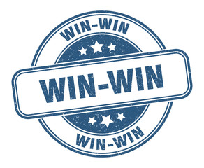 win-win stamp. win-win round grunge sign. label