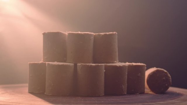 A traditional Brazilian sweet called pa&ccedil;oca. Made from peanuts