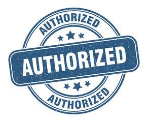 authorized stamp. authorized label. round grunge sign