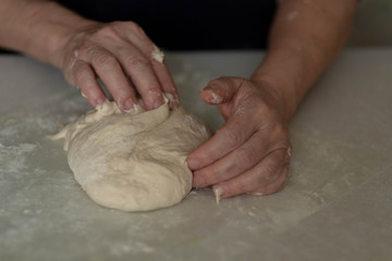 hands flour baking cake bread 
