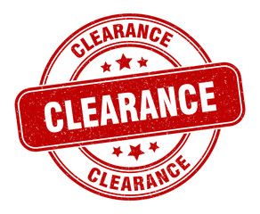 clearance stamp. clearance label. round grunge sign