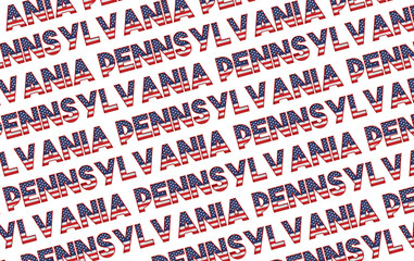 Pennsylvania USA state stars and stripes background. 3D Rendering