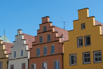 Fototapeta na wymiar row of colourful block shaped buildings in Germany Europe 