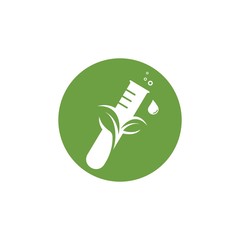 eco herbal laboratory icon logo vector illustration design