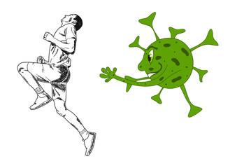 Virus catches up with a person