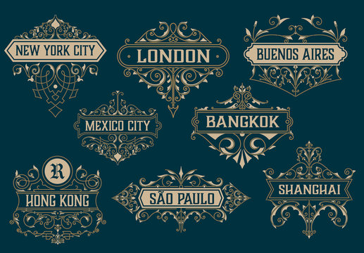 Vintage logos and Badges. Vector Layered.