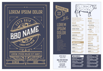 Retro template for restaurant menu design. Vector layered.