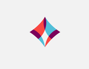 Abstract geometric multicolored logo rhombus icon logo for your company