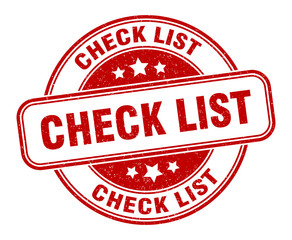 check list stamp. check list round grunge sign. label