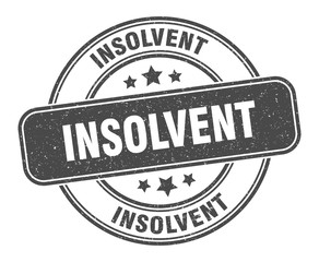 insolvent stamp. insolvent label. round grunge sign