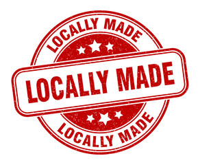 locally made stamp. locally made round grunge sign. label