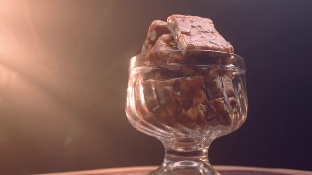 A traditional Brazilian sweet called pe de moleque. Made from peanuts and caramel